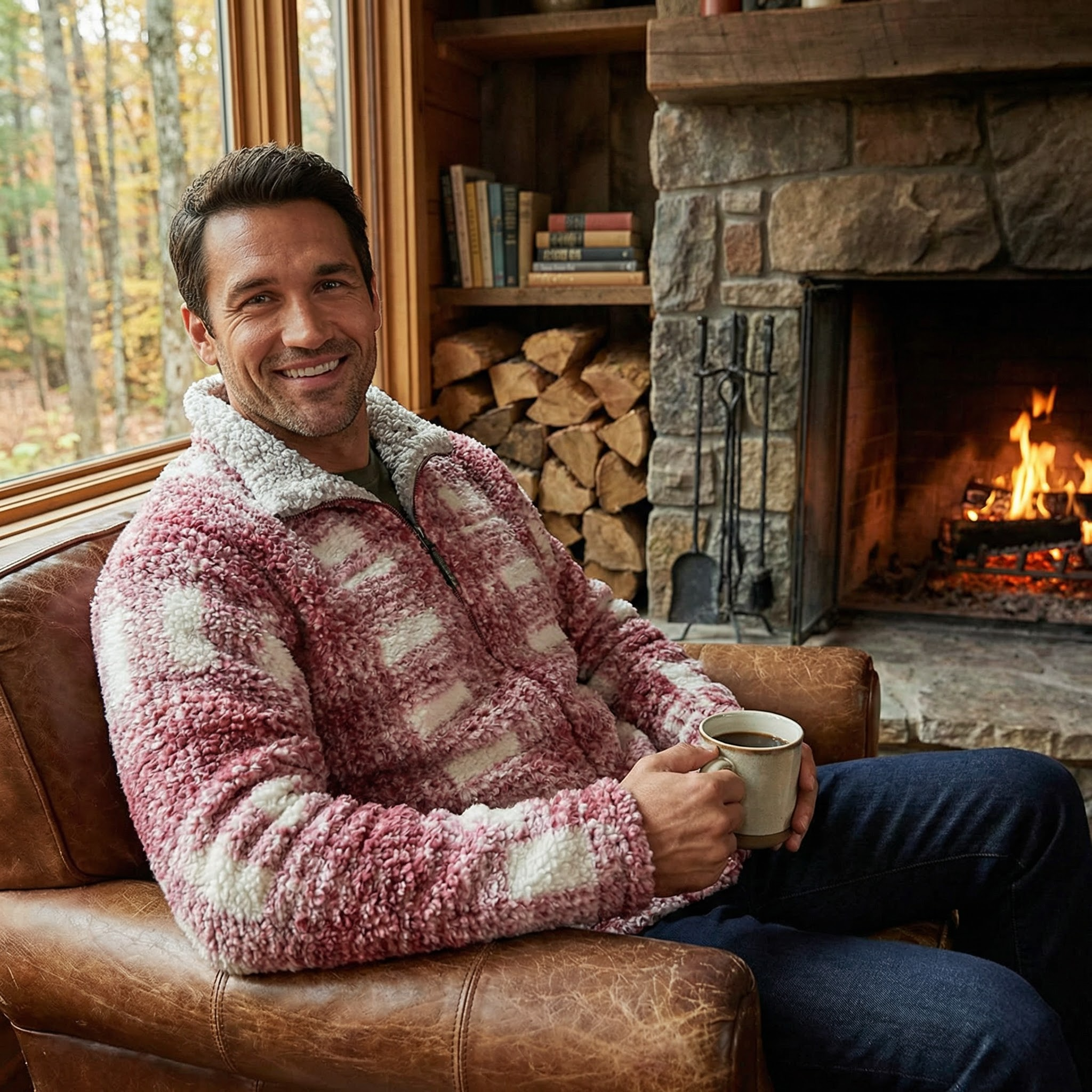 True Grit Mens Big Plaid Frosty Tipped Zip Shirt, Size Large