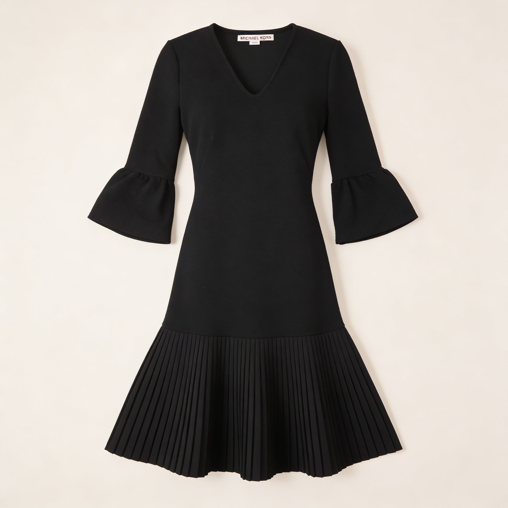 Michael Kors Petite Pleat Hem Fit & Flare Dress, Size Small
