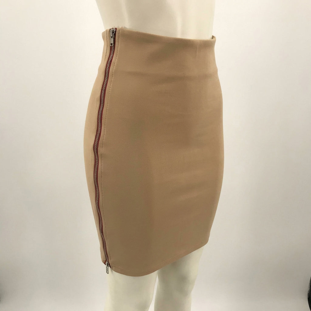 Pitaya Womens Fitted Zipper-Side Stretch Mini Skirt, Small