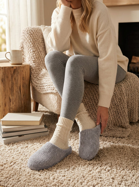 Charter Club Chenille-Knit Scuff Slippers, Large