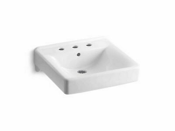 KOHLER Soho Wall-Mount Vitreous China Bathroom Sink with Overflow Drain