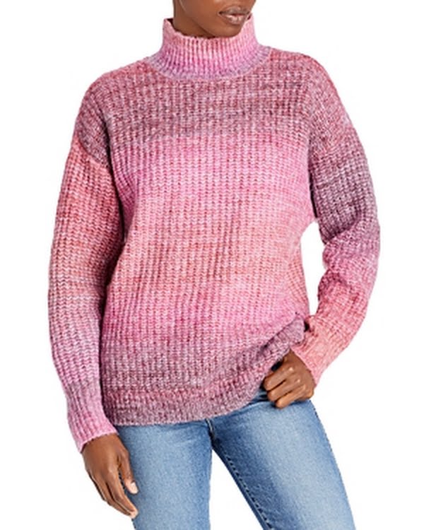 Aqua Womens Mock Neck Sweater