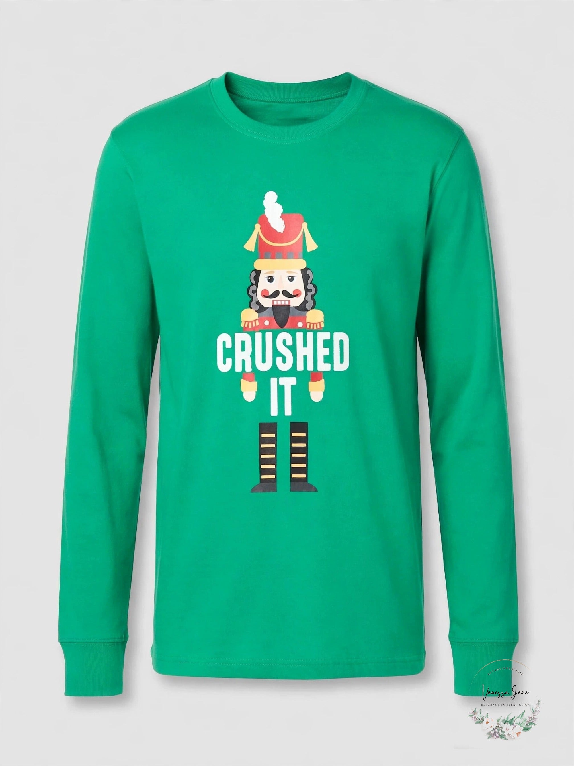 Mens green nutcracker pajama top stock photo
