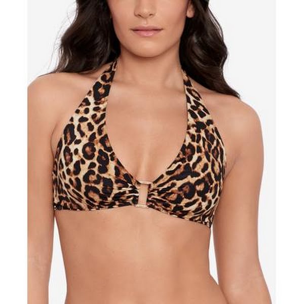 Lauren Ralph Lauren Leopard Print Bikini Top, Size 4