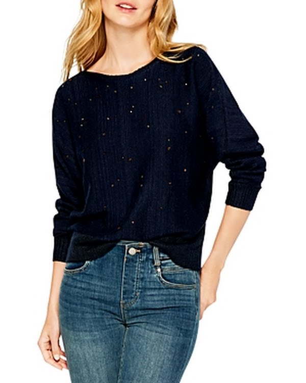 NIC+ZOE Falling Stars Embellished Sweater