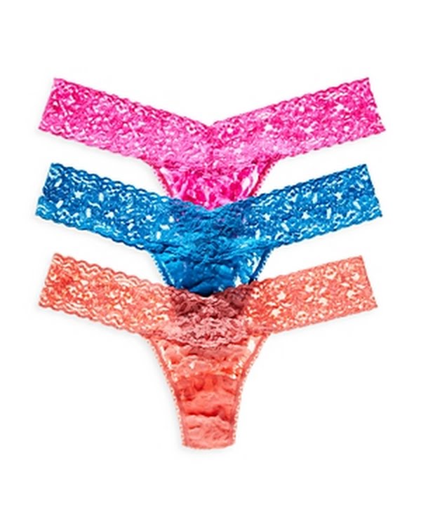 Hanky Panky Boxed Lace Low Rise Thong Set - Pack of 3