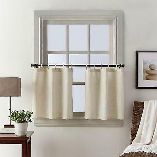 Coastal Life 24-Inch Window Curtains Tier Pair White and Blue