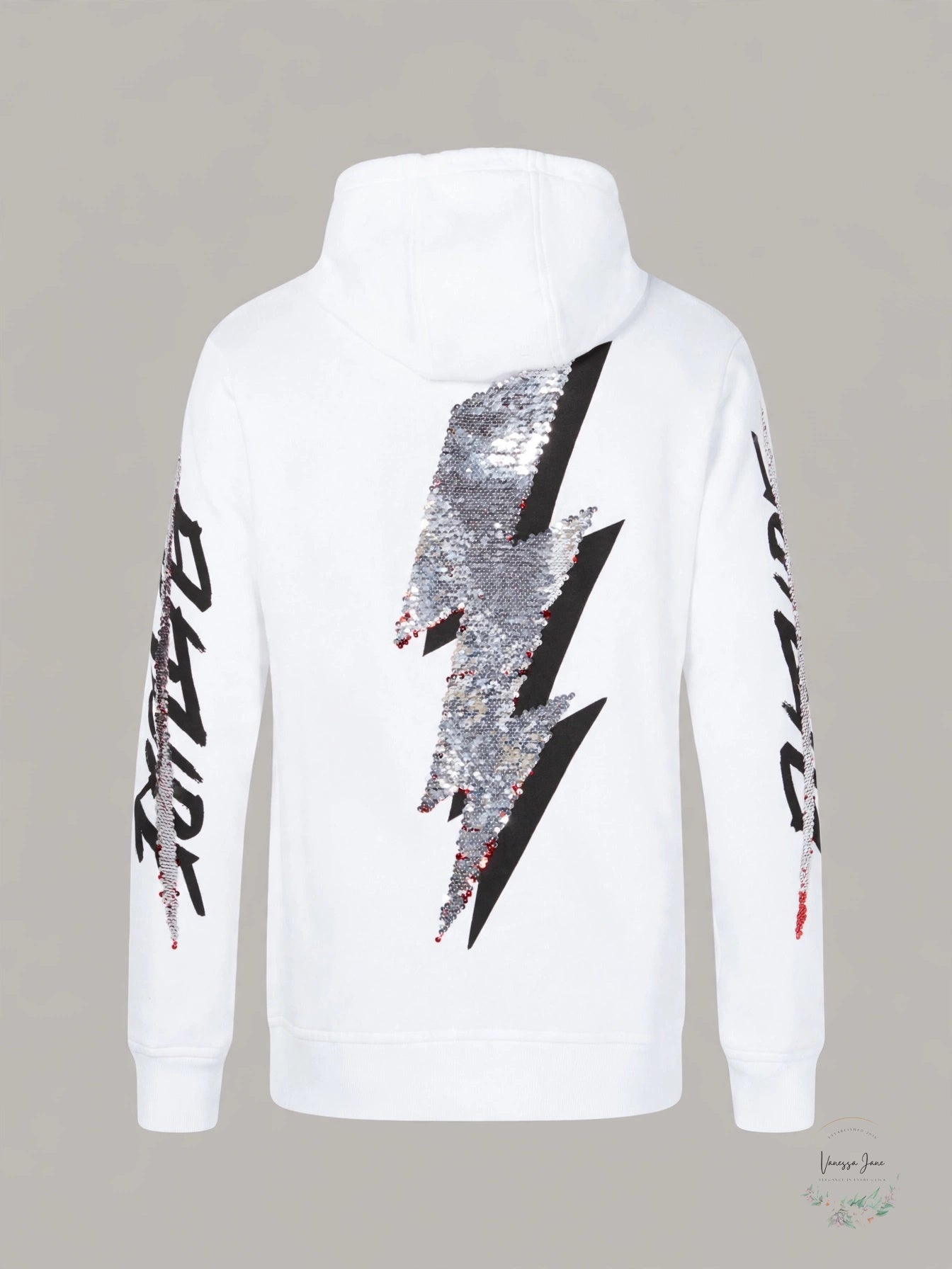 INC sequin lightning bolt hoodie back stock
