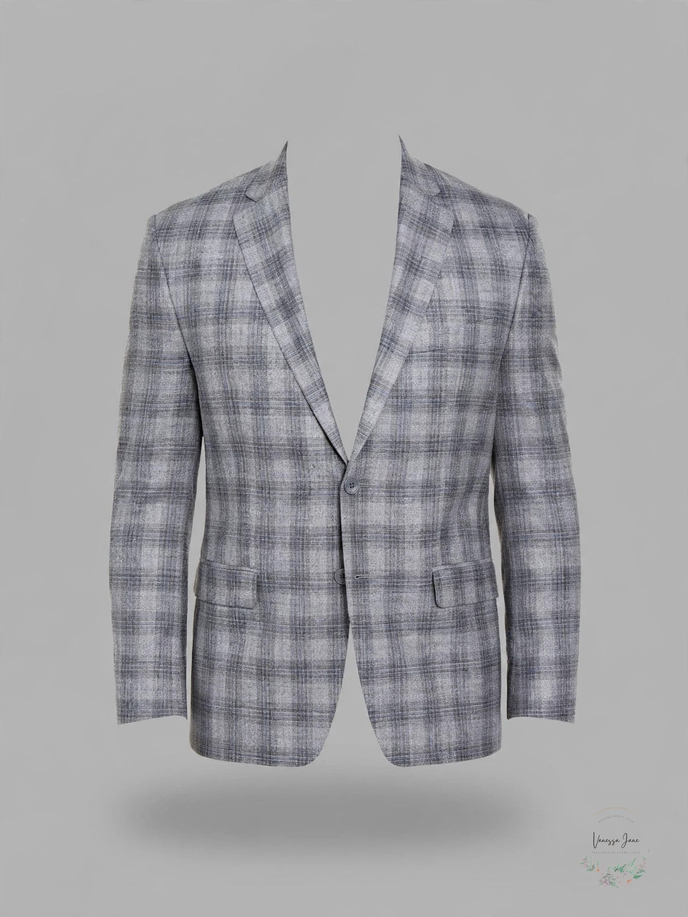 Lauren Ralph Lauren Mens Lexington Wool Blend Window Pane Two-Button Blazer
