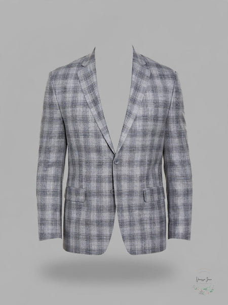 Lauren Ralph Lauren Mens Lexington Wool Blend Window Pane Two-Button Blazer