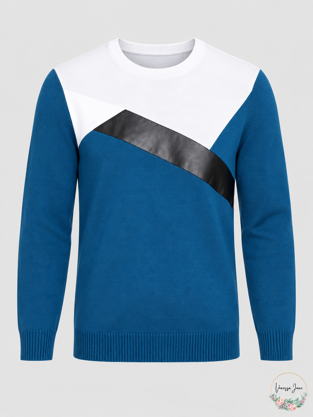 INC blue colorblock sweater product view