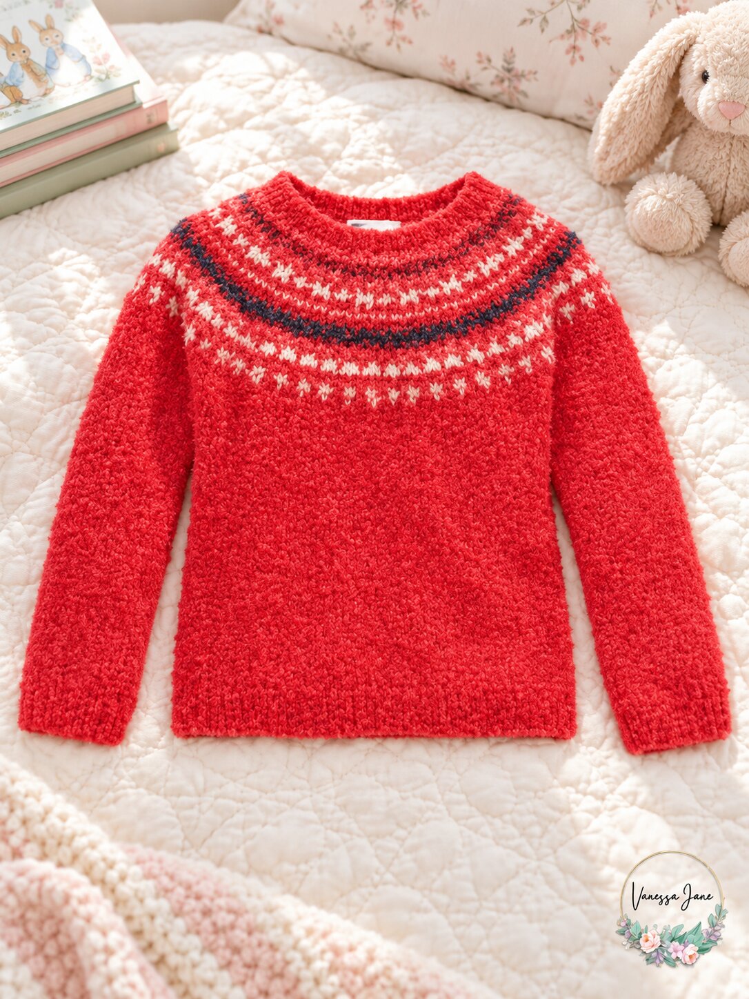 Epic Threads Girls Fuzzy Fair Isle Sweater