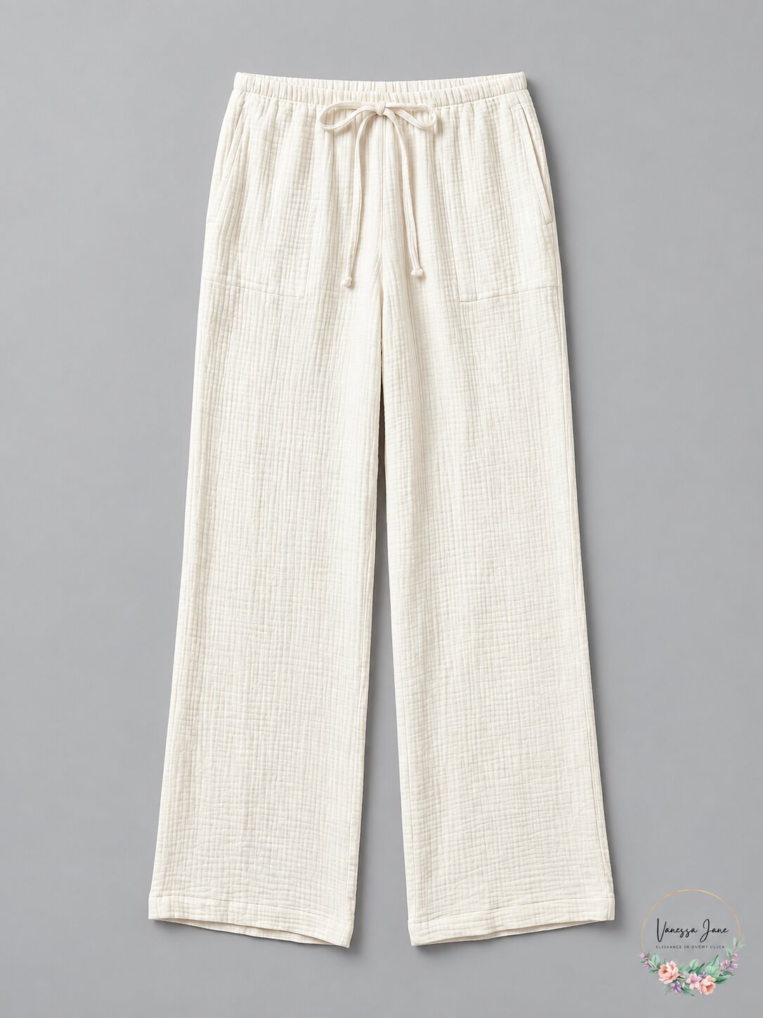 J. Valdi White Wide-Leg Swim Cover-Up Beach Pants, XL