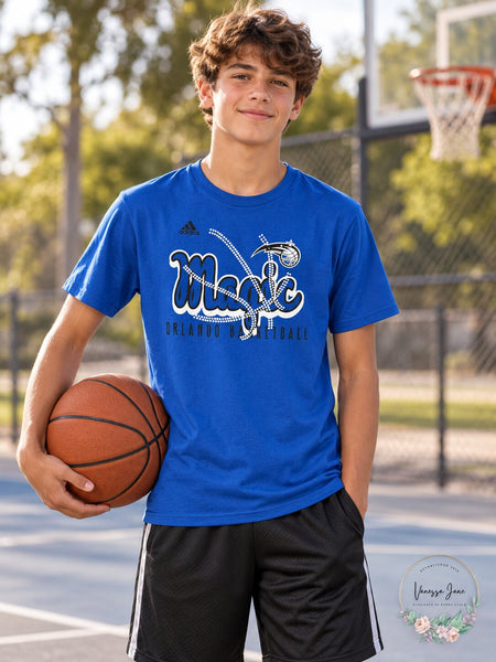 NBA Girls Orlando Magic Middle Basketball Short Sleeve Tee-Royal-Large