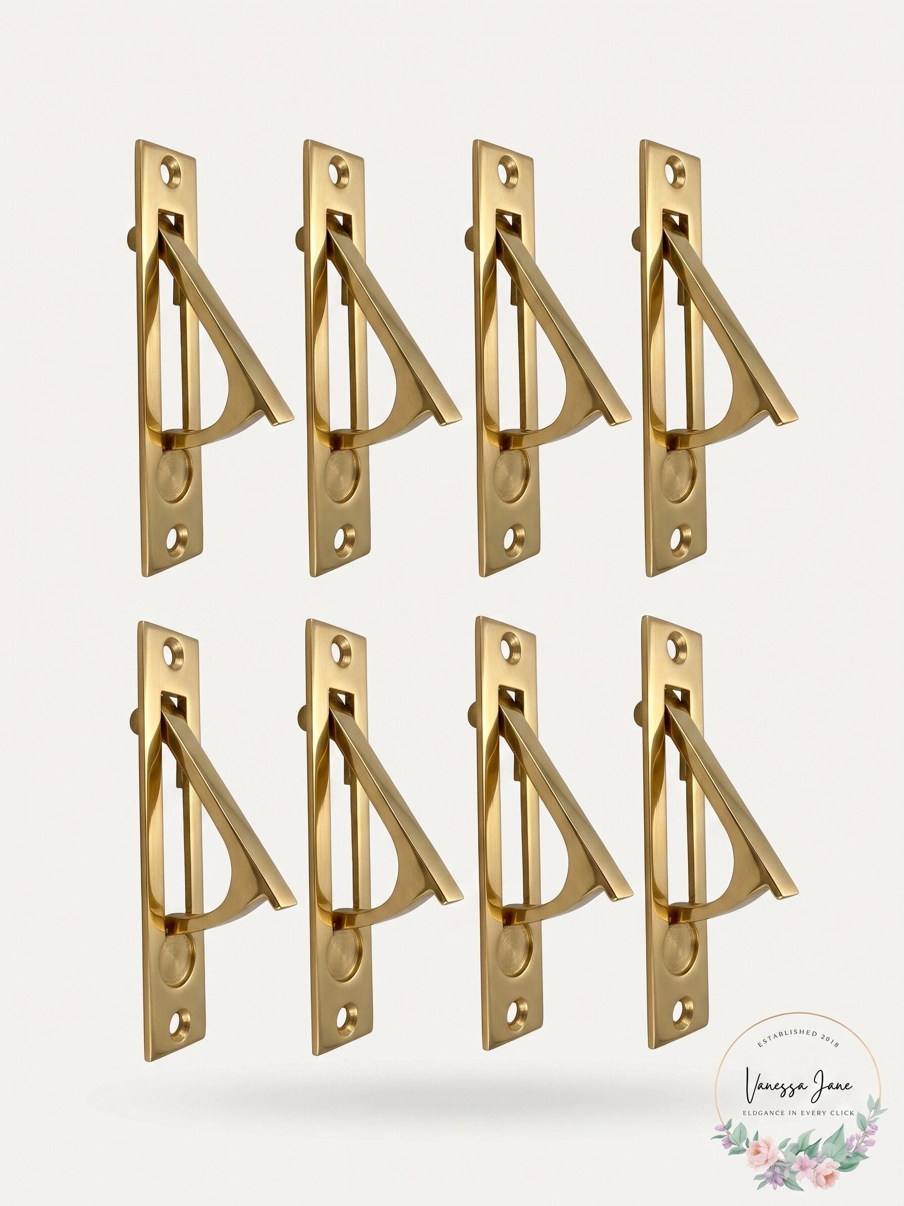 Baldwin 3/4 Inch X 3-7/8 Inch Solid Brass Edge Pull, Lot of 8