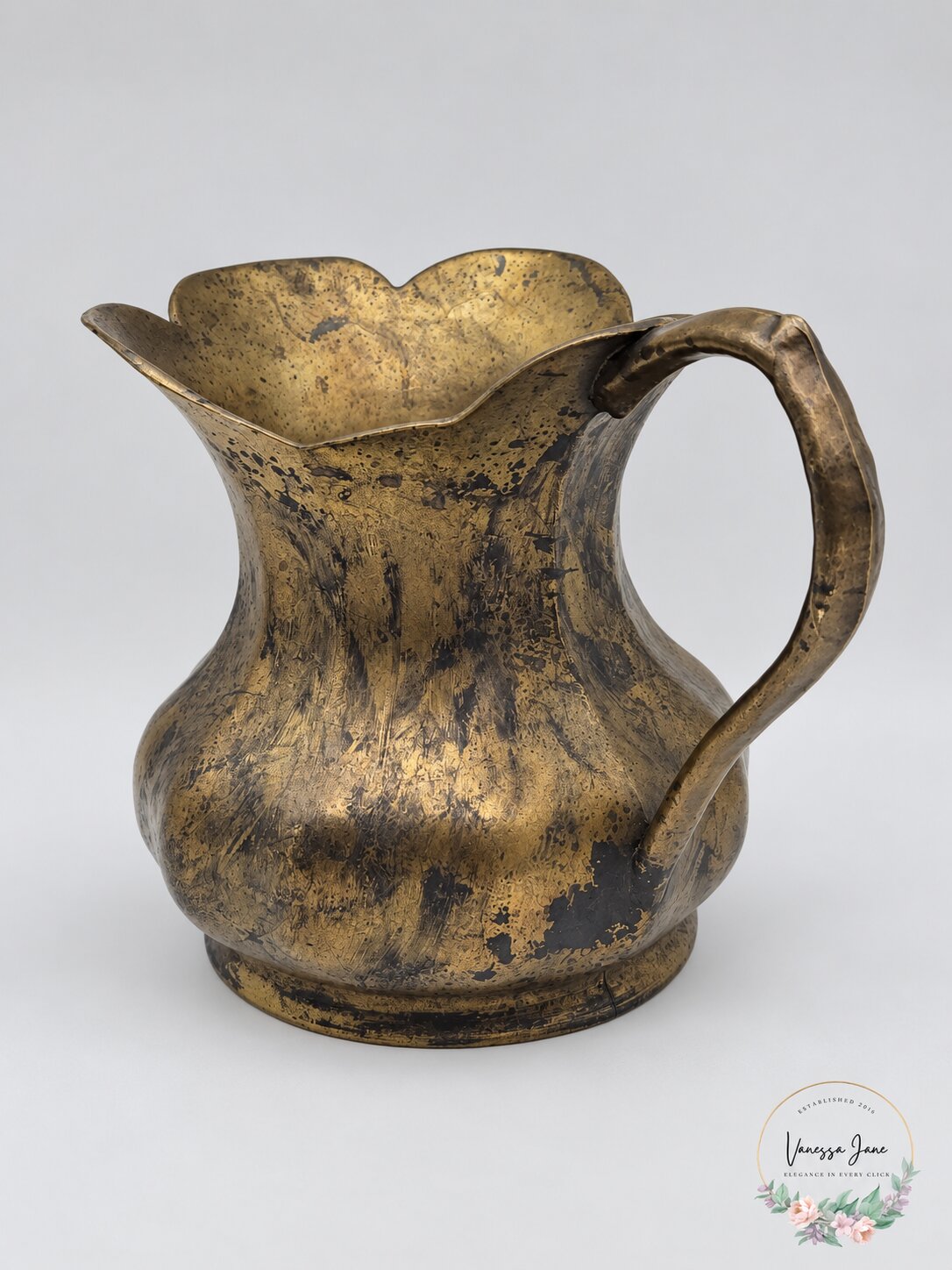 Vintage 1983 Made in Italy FTDA C - Brass Pitcher: A Timeless Italian Treasure