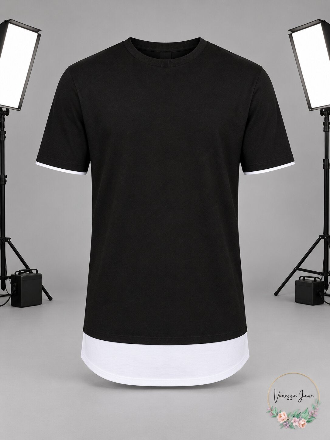 I.N.C. Mens Textured Colorblocked Layered-Look T-Shirt