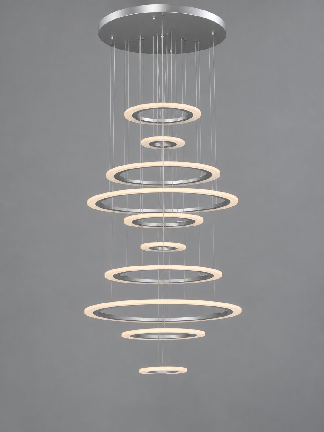 ET2 Saturn II Led 10Light Multi-Light Pendant Matte Silver Finish Matte White