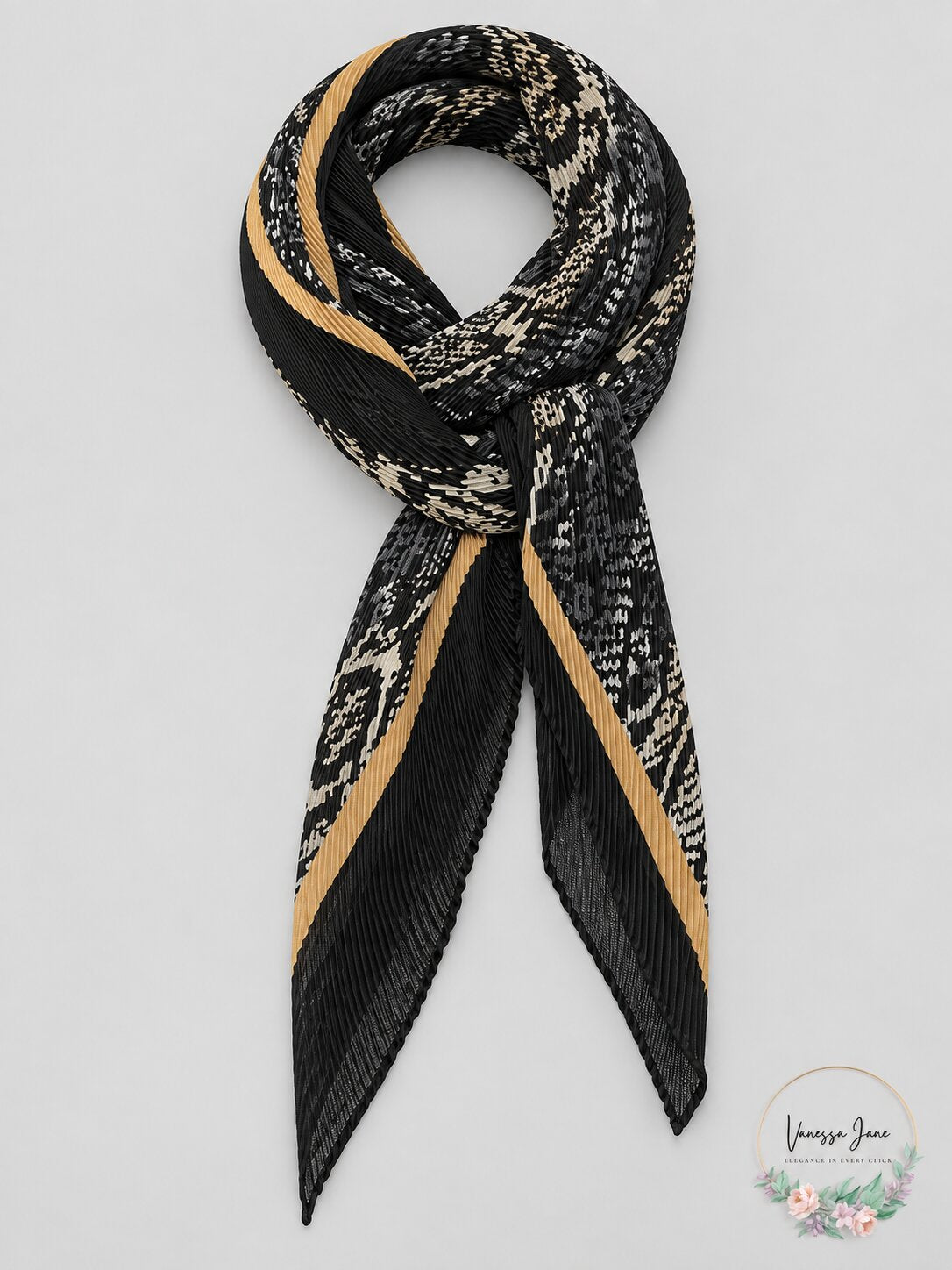 Giani Bernini Snake-Print Pleated Square Scarf