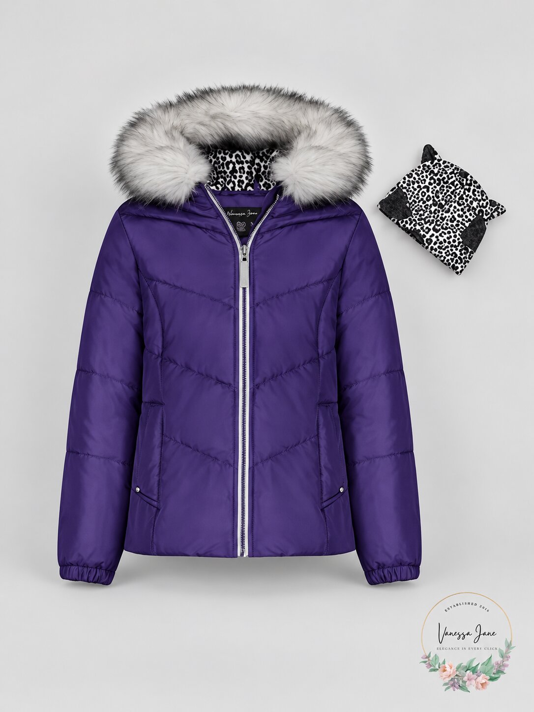Weathertamer Big Girls Puffer Coat With Hat, Size S