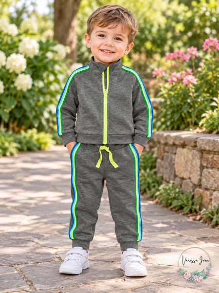 First Impressions 2-Pc. Baby Boys Striped Track Suit Set