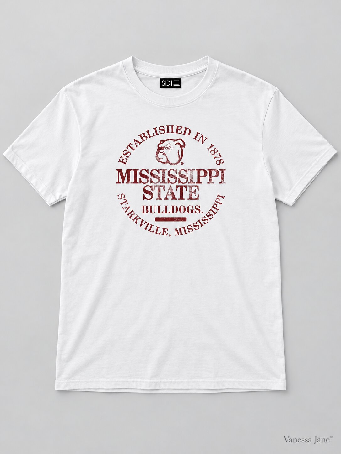 NCAA Mississippi State Bulldogs NCAA 100% Pre-Shrunk Short sleeve, White Large