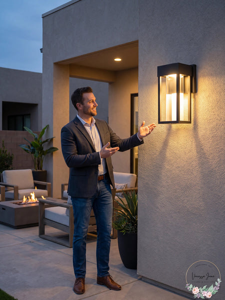 Globe Electric Bowie Integrated LED Outdoor Indoor Wall Sconce, 4424