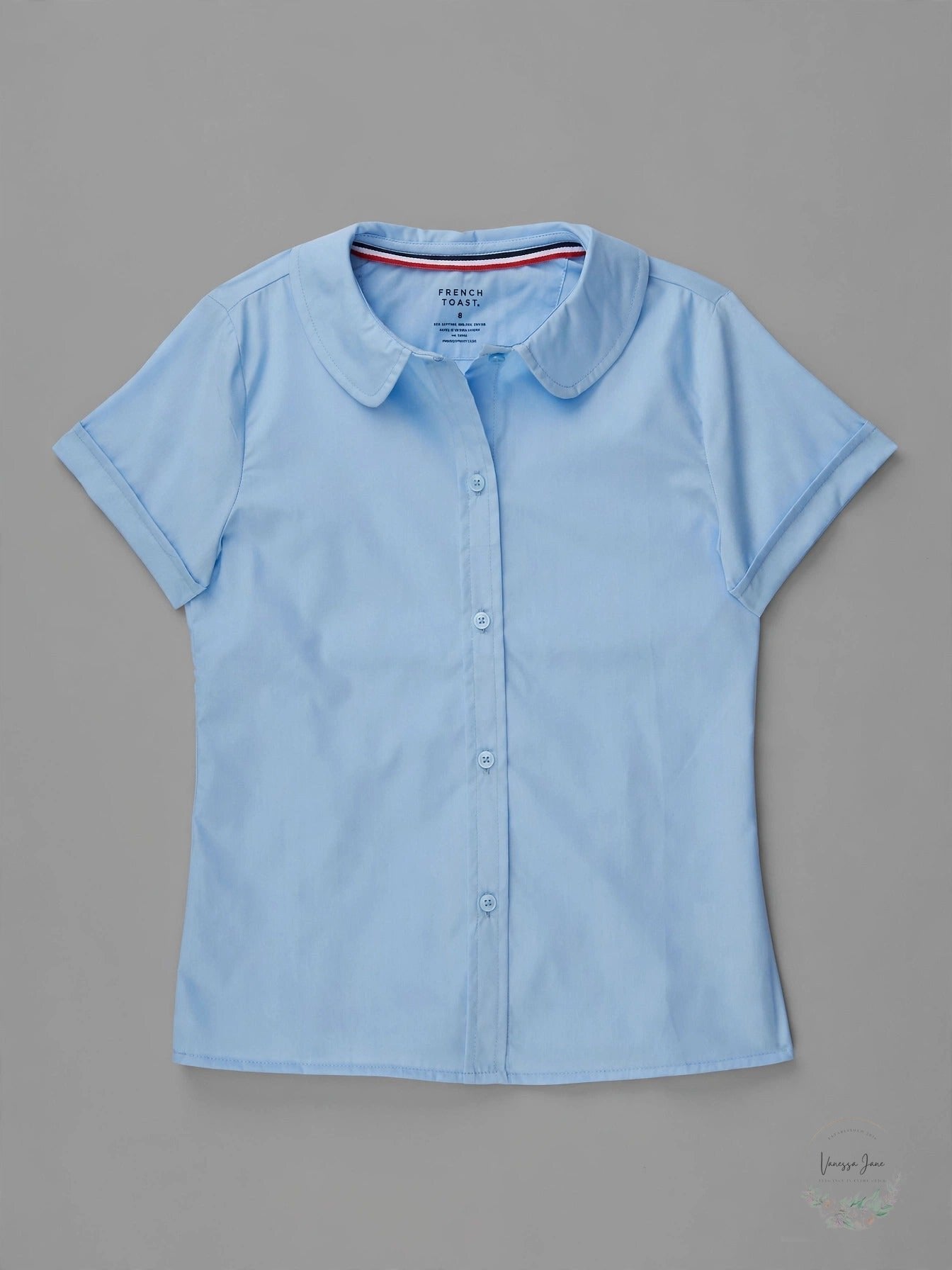 French Toast Girls School Uniform Button Down Short Sleeve Peter Pan Blouse
