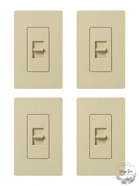 Lutron LG-600H-IV 600W Single-Pole Slide-To-Off Dimmer Ivory (4 Pack) [MR156-UG4