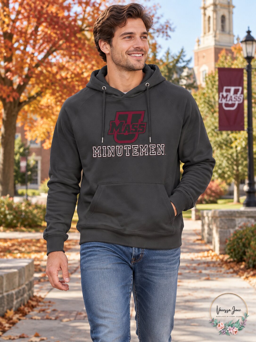 NCAA  Youth Massachusetts Minutemen Performance Hoodie, Medium