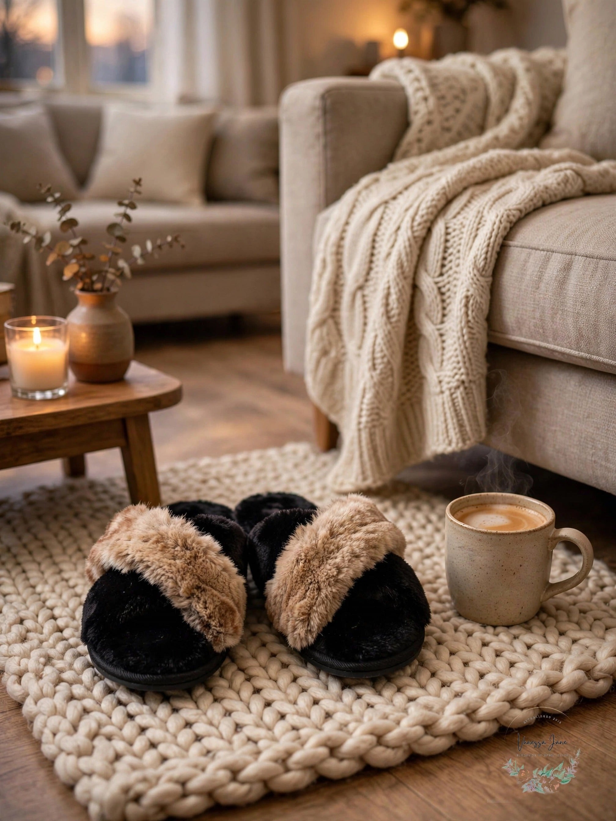 I.n.c. Faux-Fur Cross Band Slippers
