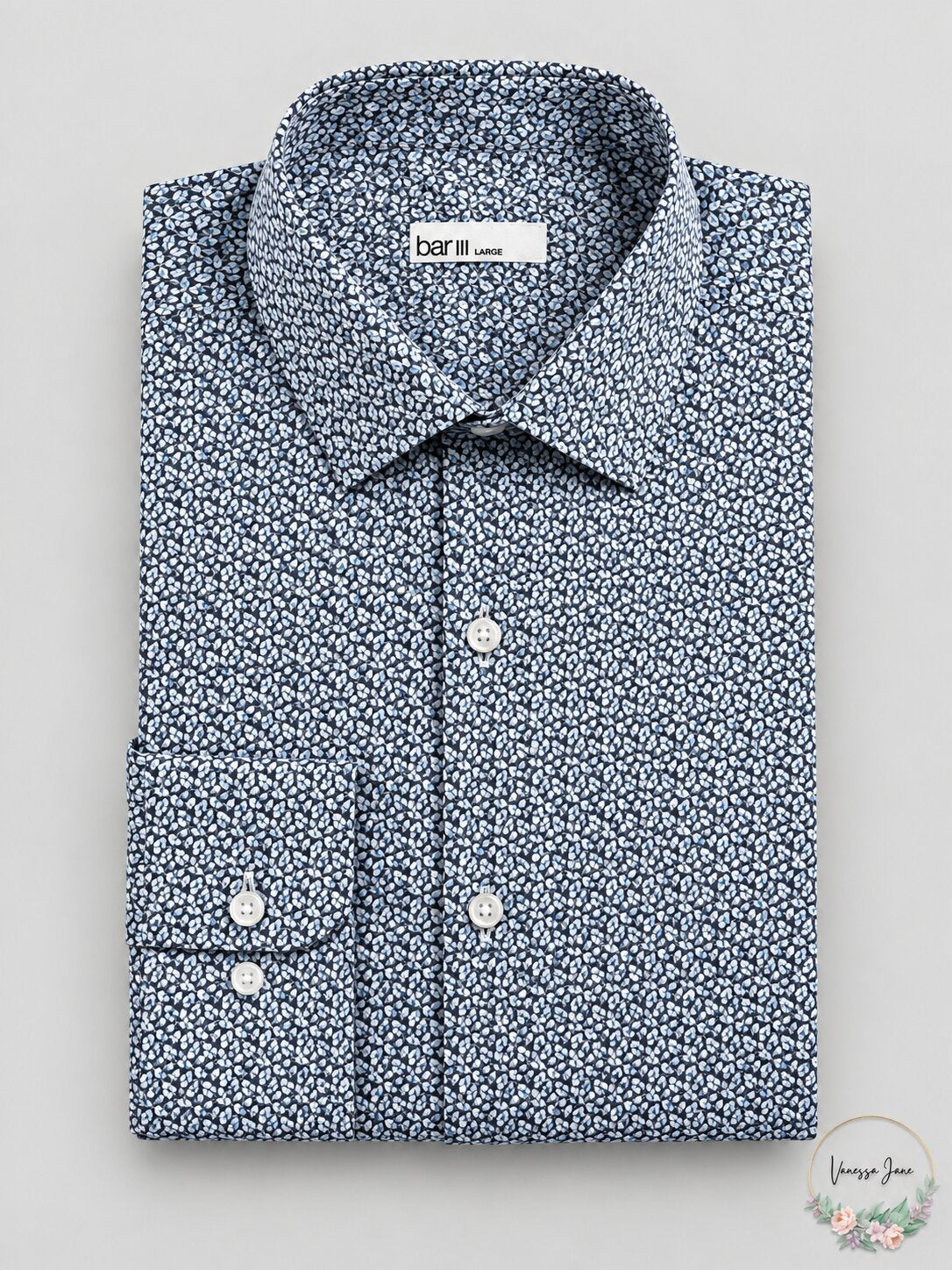 Bar III Mens Slim-Fit Stretch Dress Shirt, Size large