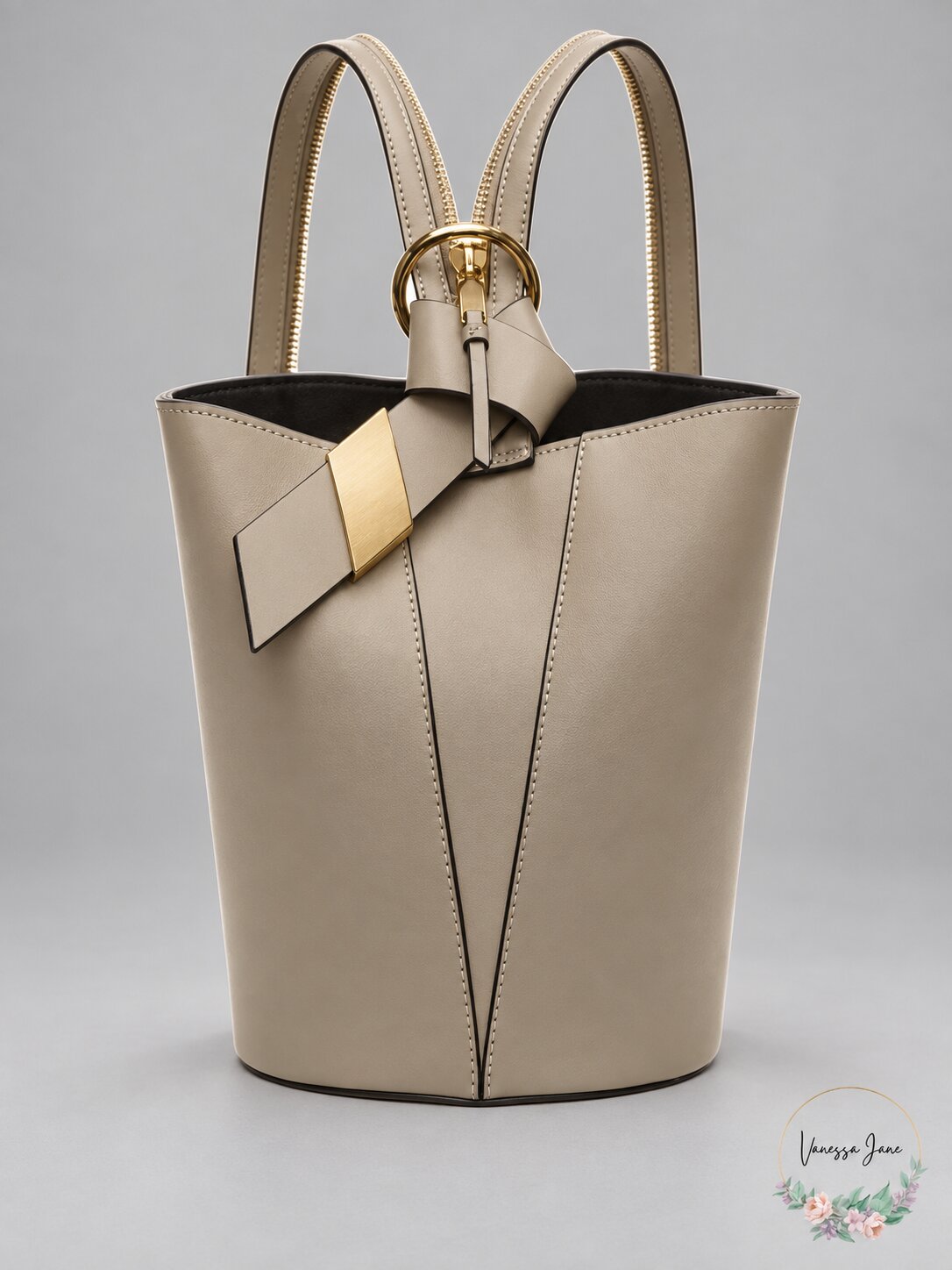 Calvin Klein Karsyn Leather Convertible Mini Hobo Backpack, Molasses