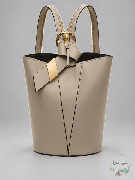 Calvin Klein Karsyn Leather Convertible Mini Hobo Backpack, Molasses