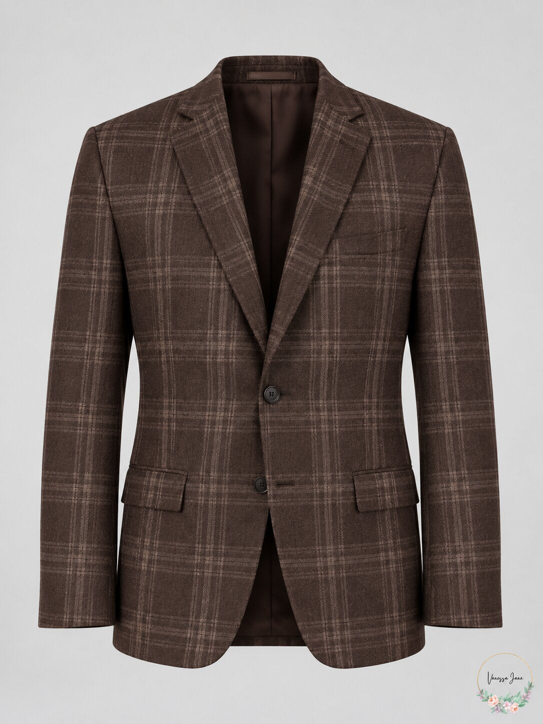 Lauren Ralph Lauren Mens Ultra Flex Plaid Sport Coat – Brown Plaid, Size 38R