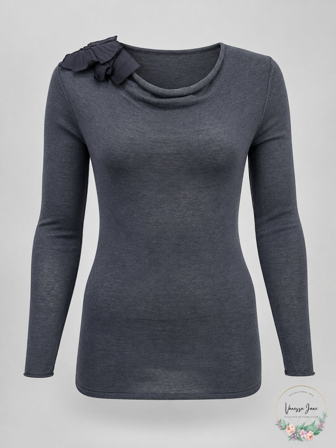 Ann Taylor Loft Petites Grey Blouse, Size PS