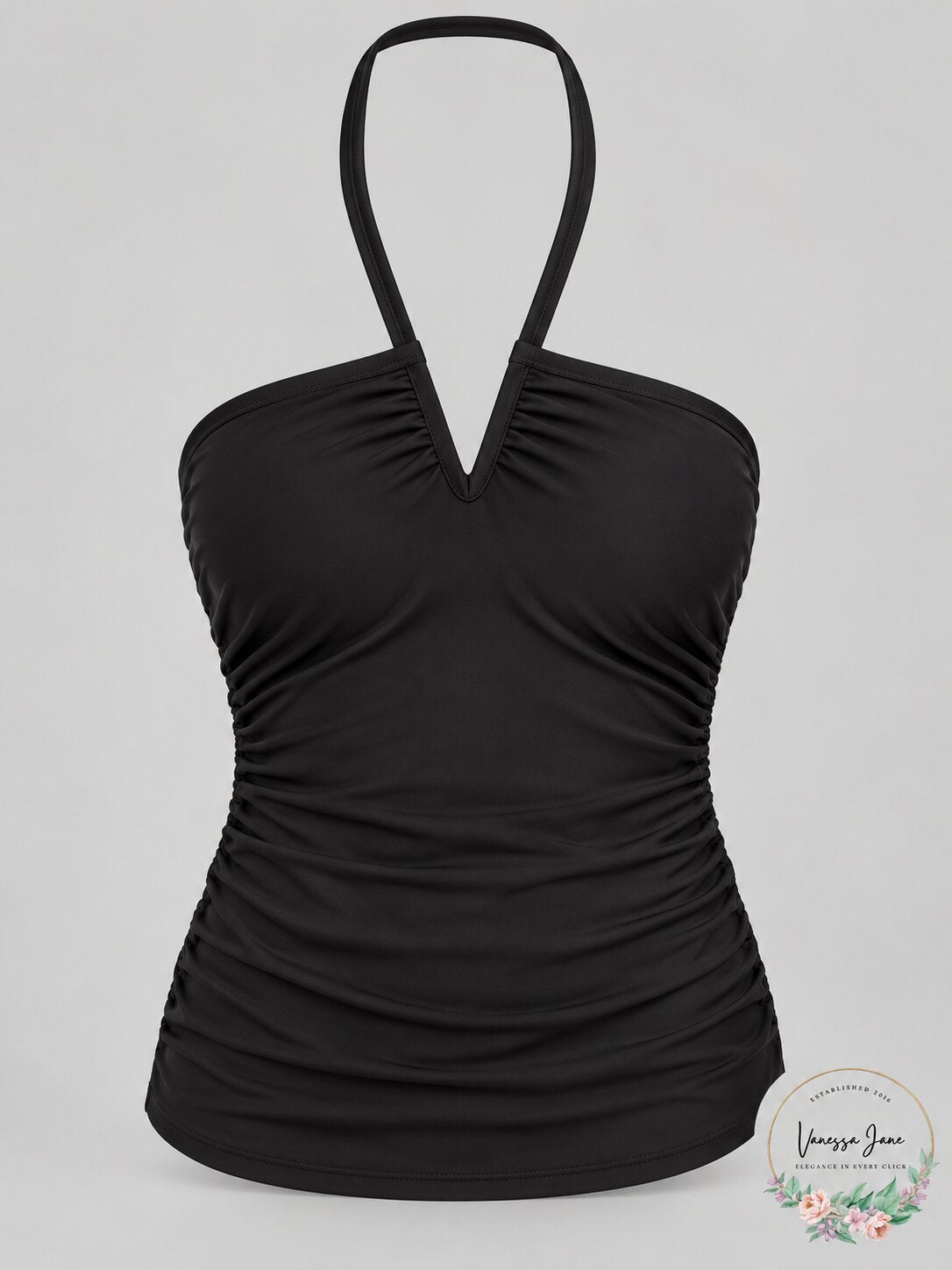 Calvin Klein V-Wire Bandeau Halter Tankini Top