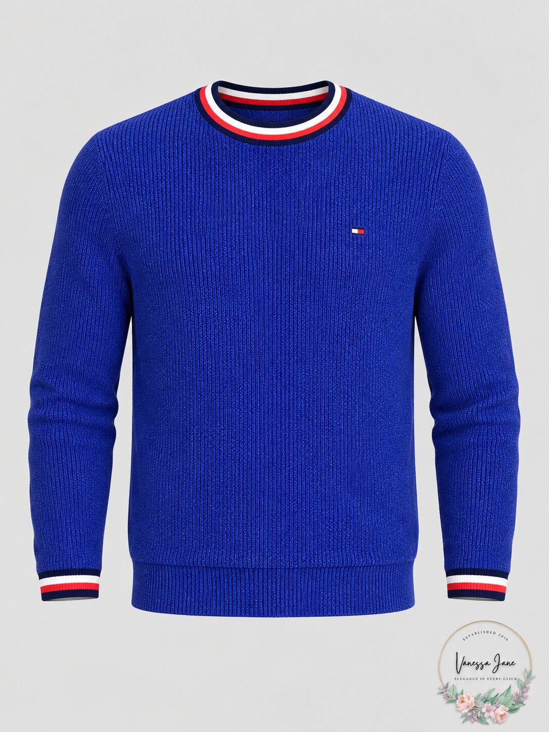 Tommy Hilfiger Mens Geneva Regular-Fit Tipped Ribbed-Knit Sweater