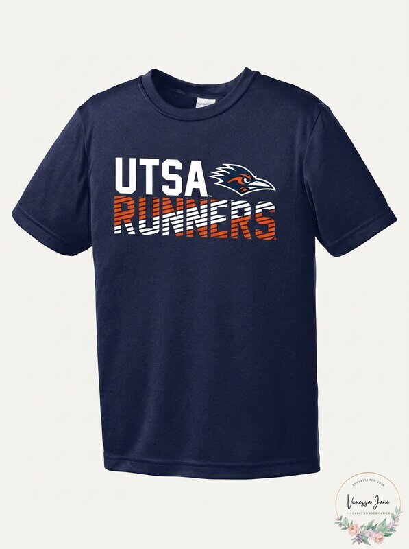 NCAA Texas San Antonio Road runners T-shirt Youth Boys Diagonal, Size Large