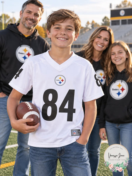 NFL Pittsburgh Steelers Antonio Brown Boys V-Neck Performance Jersey Tee, Medium