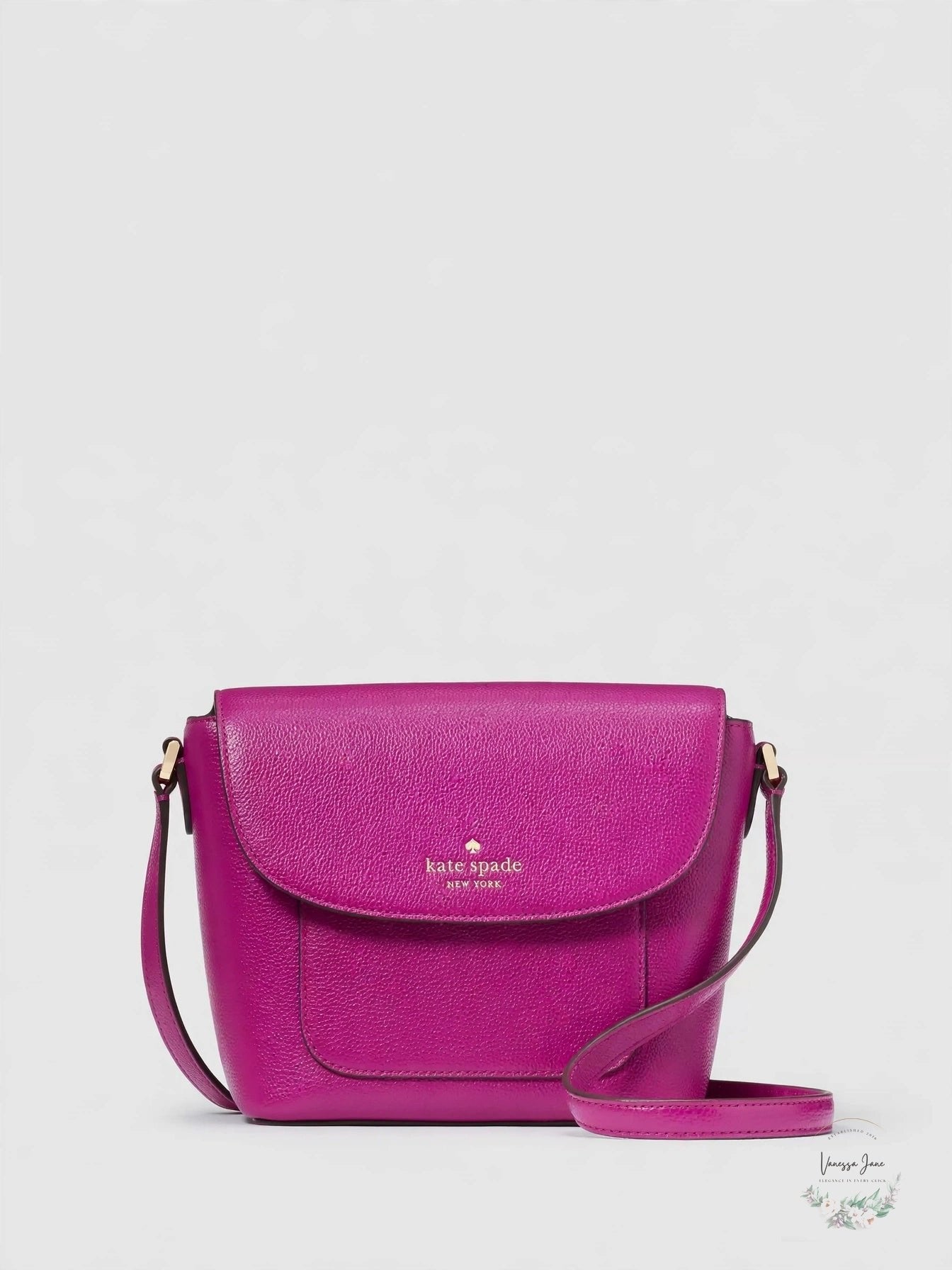 Kate Spade Elsie Pebbled Leather Baja Rose Crossbody Bag KE390