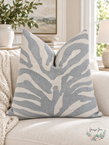 AQUA Home Zebra Print Decorative Pillow, 20 x 20 gray