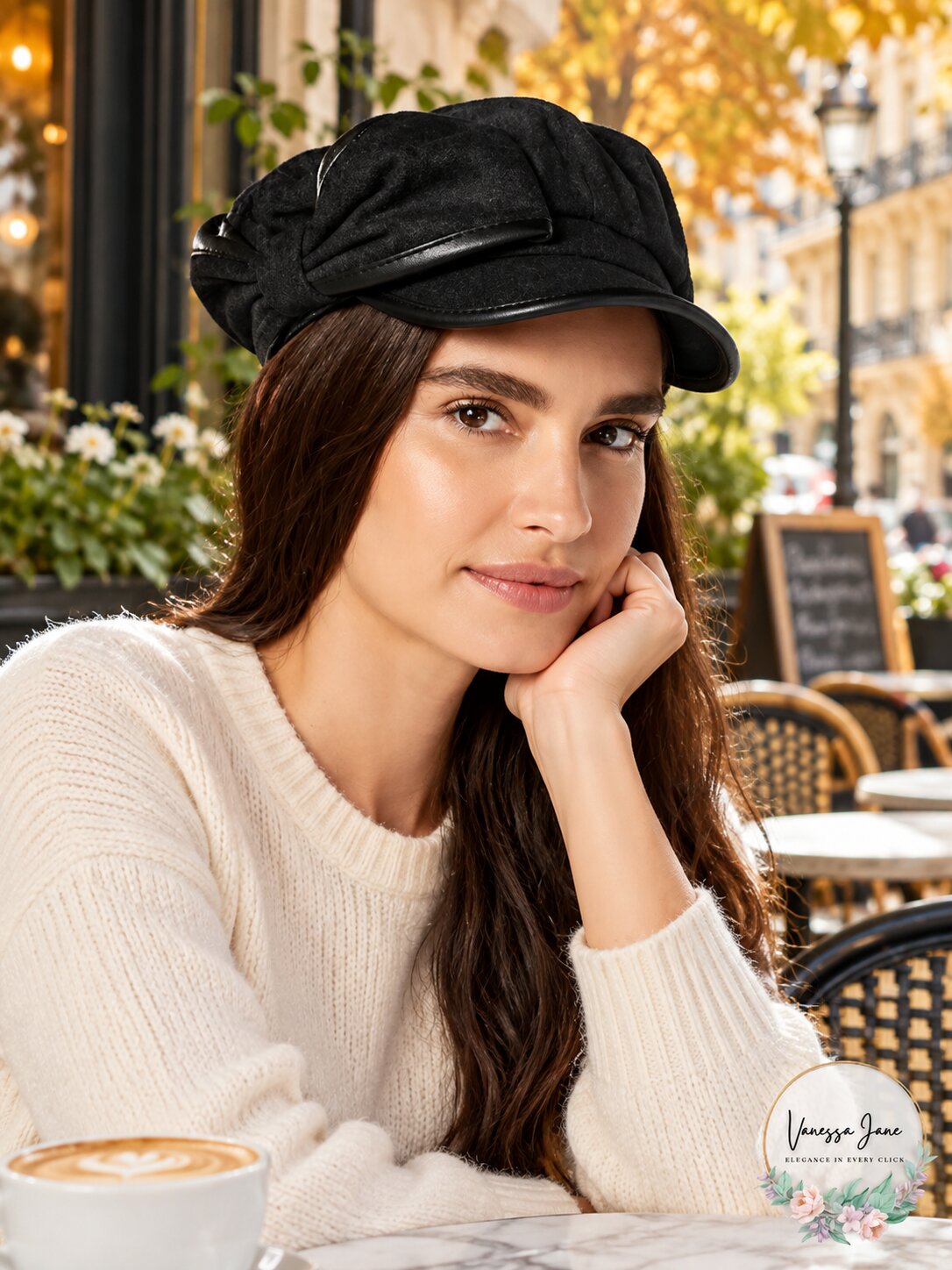 I.n.c. Flannel & Faux-Leather Newsboy Cap