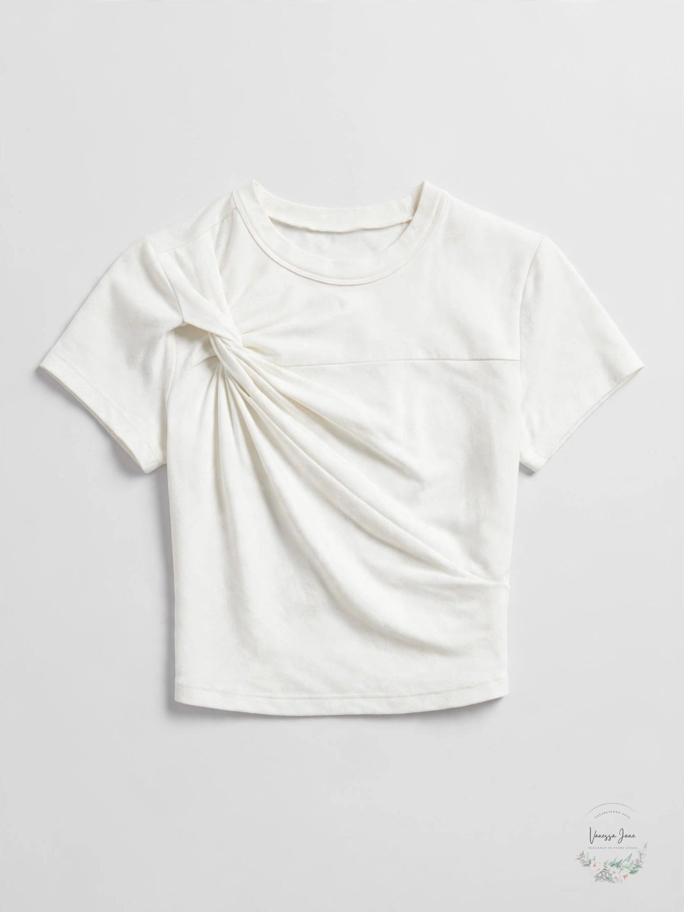 Alexanderwang.t Twist-Front Cropped Tee, Size Medium