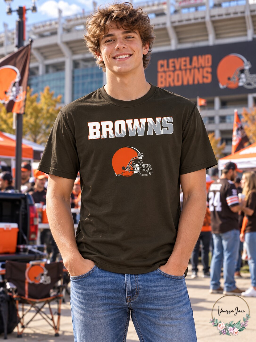 NFL Youth Cleveland Browns Performance Short Sleeve Tee, Large
