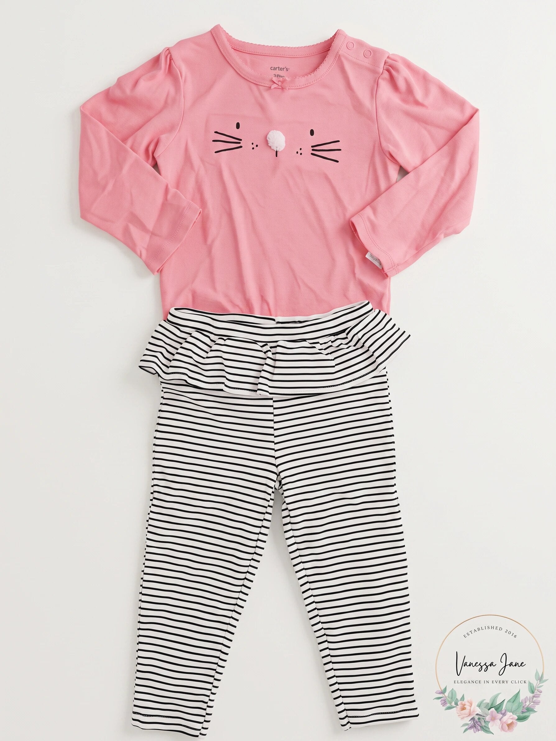 Carter's Baby Girls Bodysuit and Ruffle Leggings, Size 24Months
