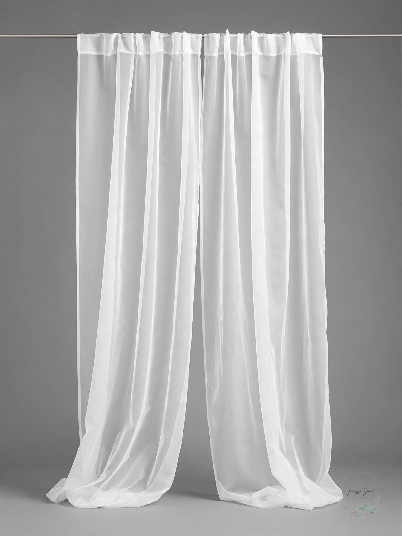 HLC.ME 2 Piece Sheer Voile Window Curtains Drapes Set with Rod Pocket
