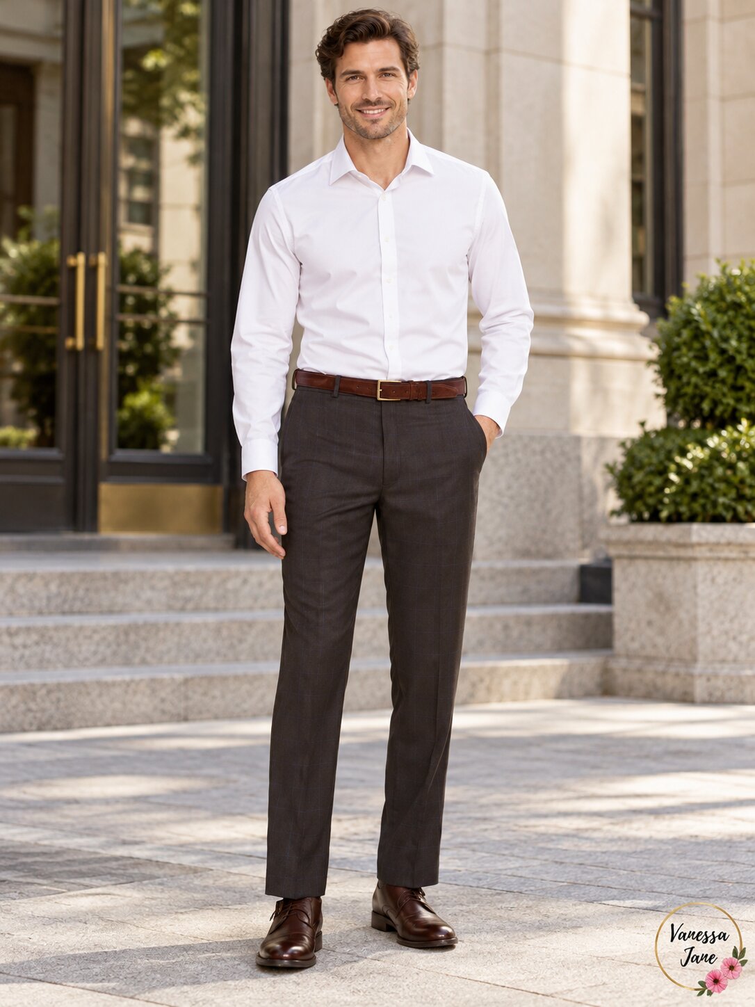 Michael Kors Mens Classic-Fit Airsoft Stretch Plaid Suit Pants