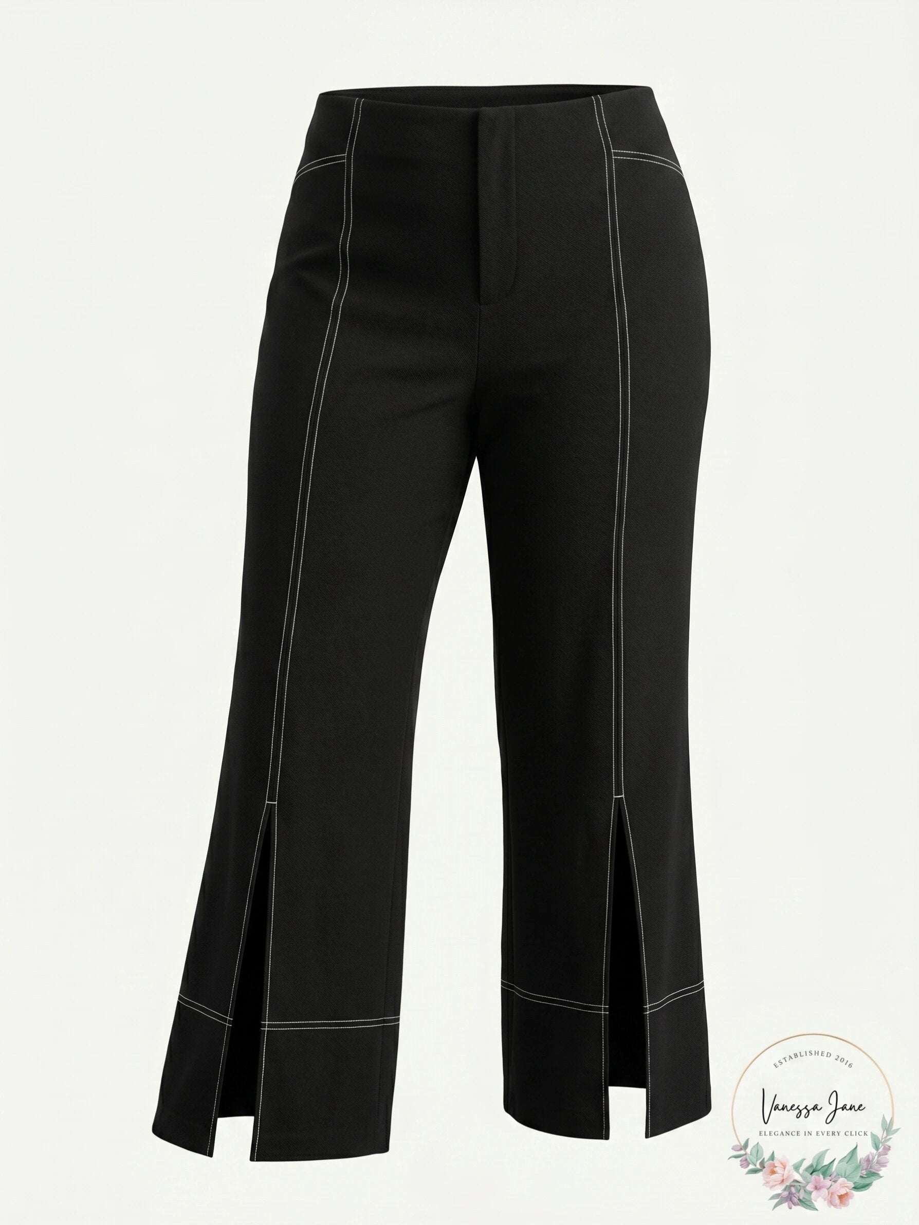 INC Womens Plus Size Contrast Stitch Wide Leg Pants, Size 26W