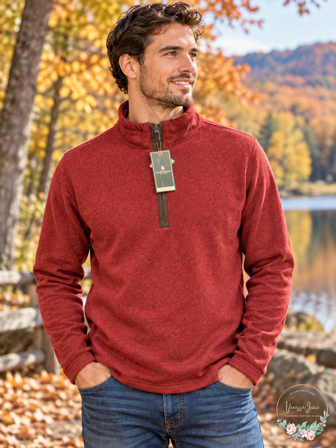 G.H. Bass & Co. Mens Arctic Fleece Zipper Mock-Collar Sweater, Size XXL